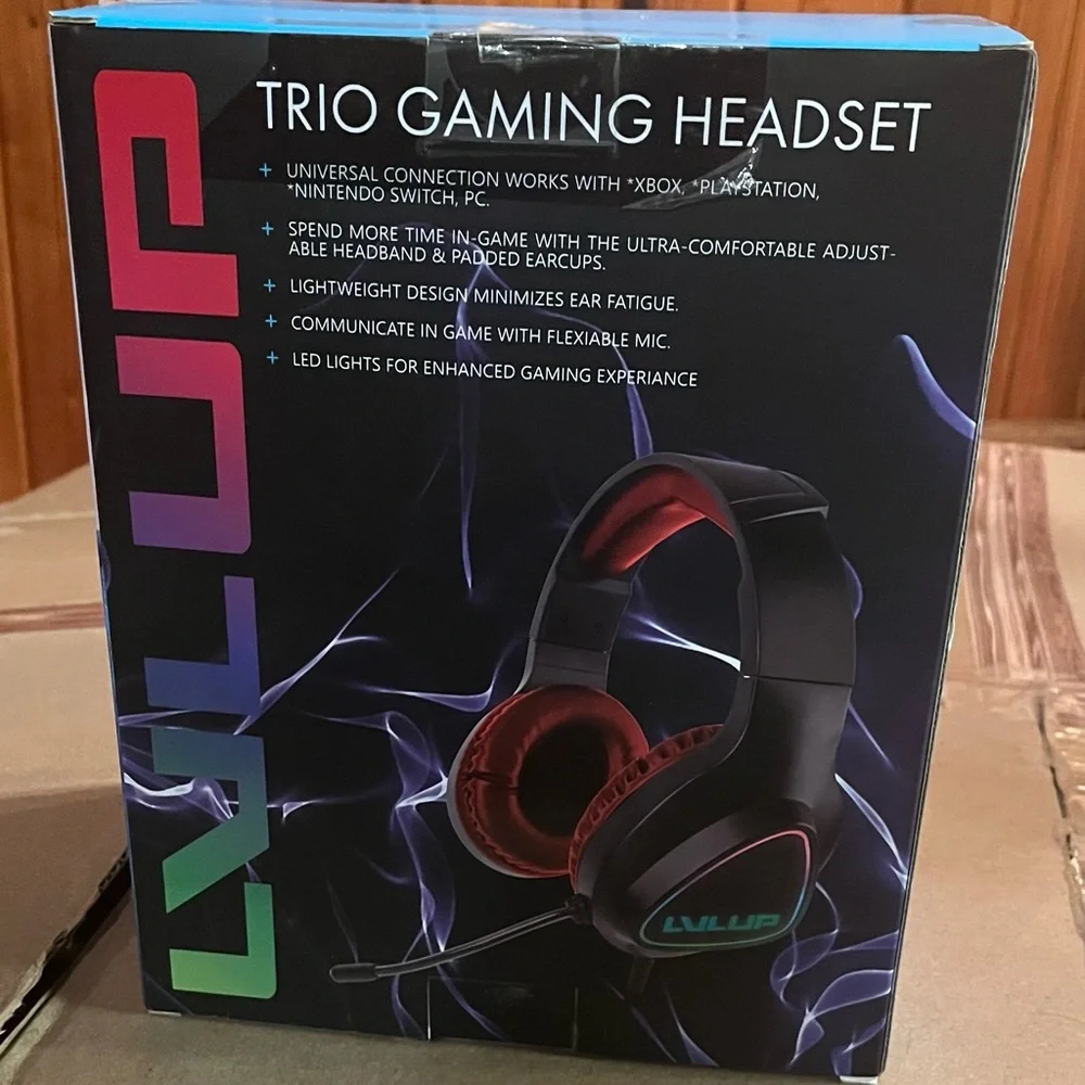 LVLUP‎ Trio Gaming Headset - Black and Red